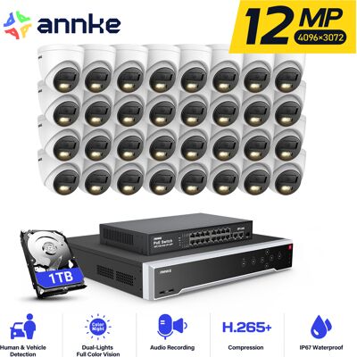 12mp Kit De Cámara Seguridad Exteriores,32ch Nvr 32 Cámara Poe Visión Nocturna App/pc Remoto Detección Movimiento Kit De Videovigilancia,1tb Hdd - Annke 12mp Kit De Cámara Seguridad Exteriores,32ch Nvr 32 Cámara Poe Visión Nocturna App/pc Remoto Detección Movimiento Kit De Videovigilancia,1tb Hdd - Annke