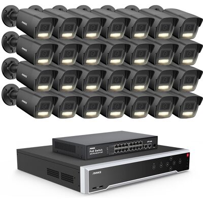 3k Cámara De Seguridad Exterior, 32ch Nvr 28× Cámara Ip Poe Visión Nocturna Color H.265+,remote Access Kit De Videovigilancia,8tb Hdd - Annke 3k Cámara De Seguridad Exterior, 32ch Nvr 28× Cámara Ip Poe Visión Nocturna Color H.265+,remote Access Kit De Videovigilancia,8tb Hdd - Annke