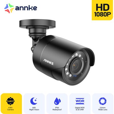 Annke - Cámara De Seguridad 1080p Ahd/tvi/cvi/cvbs, 4 En 1 Cable Exteriores, Analógica Visión Nocturna Annke - Cámara De Seguridad 1080p Ahd/tvi/cvi/cvbs, 4 En 1 Cable Exteriores, Analógica Visión Nocturna