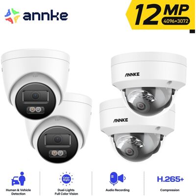 Annke - 12mp Cámara De Seguridad Exterior Visión Nocturna A Color Acceso Remoto Detección De Movimiento,4pcs Annke - 12mp Cámara De Seguridad Exterior Visión Nocturna A Color Acceso Remoto Detección De Movimiento,4pcs