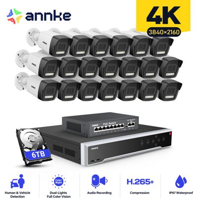 Cámara De Seguridad Exterior,32ch Nvr 20× Cámara Poe Detección Movimiento Visión Nocturna Kit De Videovigilancia,6tb Hdd - Annke Cámara De Seguridad Exterior,32ch Nvr 20× Cámara Poe Detección Movimiento Visión Nocturna Kit De Videovigilancia,6tb Hdd - Annke