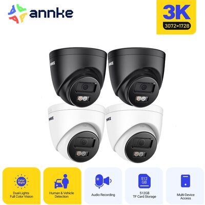 Annke 5mp Poe Cámaras De Videovigilancia Exterior Doble Luz Smart Cámara Seguridad Ip67 Impermeable Visión Nocturna Color,4pcs Annke 5mp Poe Cámaras De Videovigilancia Exterior Doble Luz Smart Cámara Seguridad Ip67 Impermeable Visión Nocturna Color,4pcs