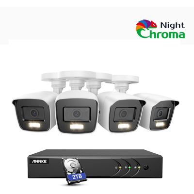 Annke - 8ch Kit De Cámara De Seguridad Dvr 5mp 4 Cámaras Visión Nocturna A Color Alertas Correo Electrónico Detección Movimiento,2tb Hdd Annke - 8ch Kit De Cámara De Seguridad Dvr 5mp 4 Cámaras Visión Nocturna A Color Alertas Correo Electrónico Detección Movimiento,2tb Hdd