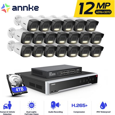 12mp Poe Cámara De Seguridad,32ch Nvr 20 Cámara Poe Visión Nocturna Detección Movimiento App/pc Remoto Kit De Videovigilancia,4tb Hdd - Annke 12mp Poe Cámara De Seguridad,32ch Nvr 20 Cámara Poe Visión Nocturna Detección Movimiento App/pc Remoto Kit De Videovigilancia,4tb Hdd - Annke