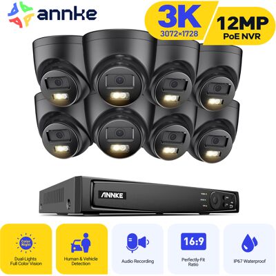 Cámara De Vigilancia Exterior Cable 3k, Kit De Videovigilancia Con Nvr 16 Canales Ip Poe 8x5mp, Visión Nocturna Color, Detección De Personas/vehículos - Annke Cámara De Vigilancia Exterior Cable 3k, Kit De Videovigilancia Con Nvr 16 Canales Ip Poe 8x5mp, Visión Nocturna Color, Detección De Personas/vehículos - Annke