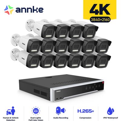 Cámara De Seguridad Exterior,32ch Nvr 16× Cámara Poe Detección Movimiento Visión Nocturna Kit De Videovigilancia - Annke Cámara De Seguridad Exterior,32ch Nvr 16× Cámara Poe Detección Movimiento Visión Nocturna Kit De Videovigilancia - Annke