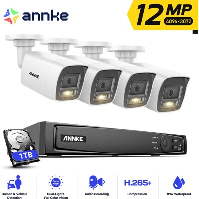 12mp Poe Kits De Videovigilancia,4pcs Cámaras Exterior Seguridad,detección Movimiento,grabación 24/7 Vision Nocturna,1tb Hdd - Annke 12mp Poe Kits De Videovigilancia,4pcs Cámaras Exterior Seguridad,detección Movimiento,grabación 24/7 Vision Nocturna,1tb Hdd - Annke