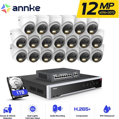 12mp Kit De Cámara Seguridad Exteriores,32ch Nvr 20 Cámara Poe Visión Nocturna App/pc Remoto Detección Movimiento Kit De Videovigilancia,1tb Hdd - Annke 12mp Kit De Cámara Seguridad Exteriores,32ch Nvr 20 Cámara Poe Visión Nocturna App/pc Remoto Detección Movimiento Kit De Videovigilancia,1tb Hdd - Annke