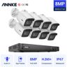 Annke - 16 canales 8MP 4K Ultra hd PoE onvif nvr cctv Sistema de cámara de seguridad con cámara ip hd con cable 4K para exteriores Admite tarjeta tf