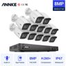 Annke - 16 canales 8MP 4K Ultra hd PoE onvif nvr cctv Sistema de cámara de seguridad con cámara ip hd con cable 4K para exteriores Admite tarjeta tf