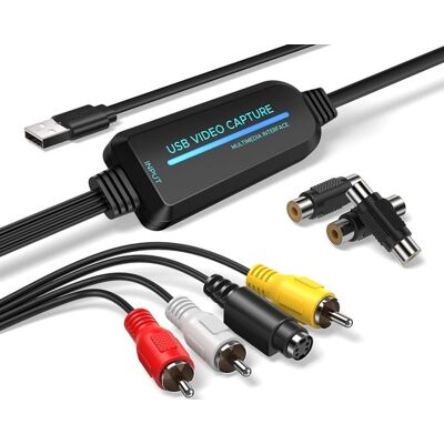 OEM Tarjeta De Captura De Vídeo: Convierte Vhs, Mini Dv, Hi8 Y Vcr A Formato Digital. Dispositivo De Grabación Usb 1080p Para Mac Y Windows. OEM Tarjeta De Captura De Vídeo: Convierte Vhs, Mini Dv, Hi8 Y Vcr A Formato Digital. Dispositivo De Grabación Usb 1080p Para Mac Y Windows.