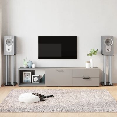 Vidaxl Soportes Altavoces 2 Uds Vidrio Templado Plata Negro 4 Pilares Vidaxl Soportes Altavoces 2 Uds Vidrio Templado Plata Negro 4 Pilares