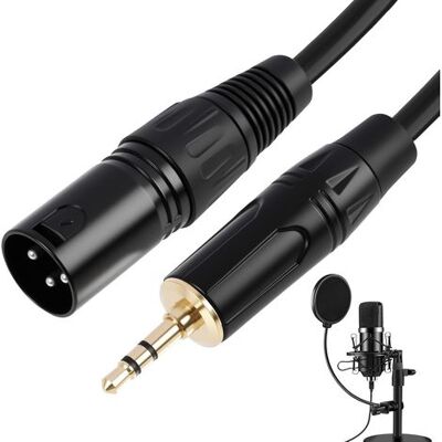 OEM Cable De Audio Mono Xlr Chapado En Oro A Jack De 3,5 Mm - Mini Jack Auxiliar A Xlr Macho - 1 M - Cable Adaptador De Audio Auxiliar Para Teléfono Móvil, Portátil, Altavoz (macho) OEM Cable De Audio Mono Xlr Chapado En Oro A Jack De 3,5 Mm - Mini Jack Auxiliar A Xlr Macho - 1 M - Cable Adaptador De Audio Auxiliar Para Teléfono Móvil, Portátil, Altavoz (macho)