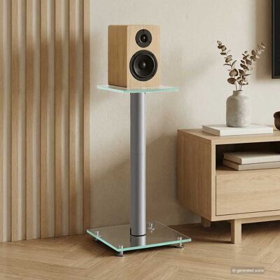 Vidaxl Soportes De Altavoces 2 Uds Vidrio Templado Plateado 1 Pilar Vidaxl Soportes De Altavoces 2 Uds Vidrio Templado Plateado 1 Pilar