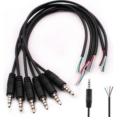 OEM 6 Conectores Jack Trrs De 4 Polos Y 3,5 Mm, Cable De Audio Estéreo De 3,5 Mm, Soldables Para Reparación De Cables De Audio (30 Cm) OEM 6 Conectores Jack Trrs De 4 Polos Y 3,5 Mm, Cable De Audio Estéreo De 3,5 Mm, Soldables Para Reparación De Cables De Audio (30 Cm)