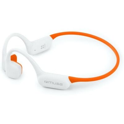 Auriculares Deportivos Inalámbricos De Conducción Ósea Muse M-238 Bcw Con Reproductor Mp3 Blanco Y Naranja Auriculares Deportivos Inalámbricos De Conducción Ósea Muse M-238 Bcw Con Reproductor Mp3 Blanco Y Naranja
