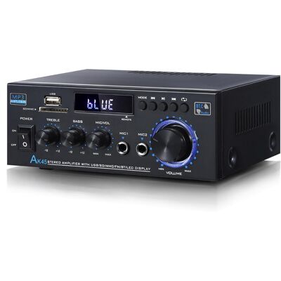 OEM 1 Amplificateur Stéréo, Bluetooth Fm Usb, 40w+40w, Entrée Mic Aux Sd, Pour Maison Voiture Fête Enseignement OEM 1 Amplificateur Stéréo, Bluetooth Fm Usb, 40w+40w, Entrée Mic Aux Sd, Pour Maison Voiture Fête Enseignement