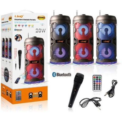 TRADE SHOP TRAESIO Trade Shop - Kts953 20w Altavoz Bluetooth Portátil Micrófono Inalámbrico Usb - TRADE SHOP TRAESIO Trade Shop - Kts953 20w Altavoz Bluetooth Portátil Micrófono Inalámbrico Usb -
