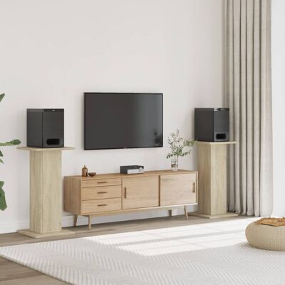 Vidaxl Soportes Altavoces 2 Uds Madera Roble Sonoma 30x30x80 Cm Vidaxl Soportes Altavoces 2 Uds Madera Roble Sonoma 30x30x80 Cm