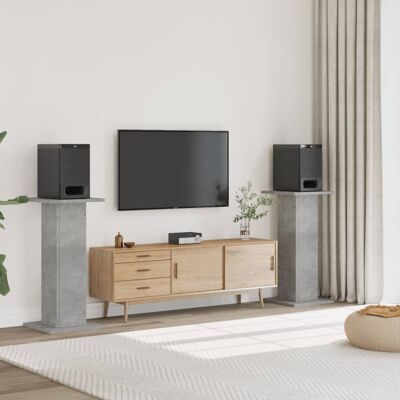 Vidaxl Soportes Altavoces 2 Uds Madera Gris Hormigón 30x30x95 Cm Vidaxl Soportes Altavoces 2 Uds Madera Gris Hormigón 30x30x95 Cm