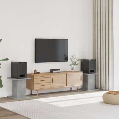 Vidaxl Soportes Altavoces 2 Uds Madera Gris Hormigón 30x30x40 Cm Vidaxl Soportes Altavoces 2 Uds Madera Gris Hormigón 30x30x40 Cm