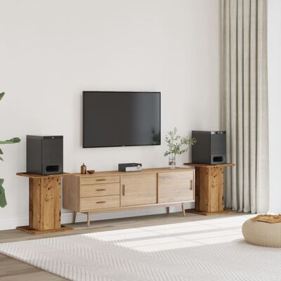 Vidaxl Soportes Altavoces 2 Uds Madera Roble Envejecido 30x30x60 Cm Vidaxl Soportes Altavoces 2 Uds Madera Roble Envejecido 30x30x60 Cm
