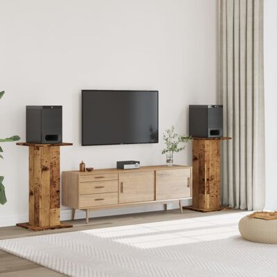 Soportes Altavoces 2 Uds Madera Roble Envejecido 30x30x80 Cm Vidaxl Soportes Altavoces 2 Uds Madera Roble Envejecido 30x30x80 Cm Vidaxl
