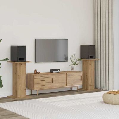 Vidaxl Soportes Altavoces 2 Uds Madera Roble Artesano 30x30x60 Cm Vidaxl Soportes Altavoces 2 Uds Madera Roble Artesano 30x30x60 Cm
