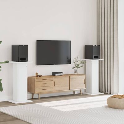 Vidaxl Soportes Altavoces 2 Uds Madera Ingeniería Blanco 30x30x95 Cm Vidaxl Soportes Altavoces 2 Uds Madera Ingeniería Blanco 30x30x95 Cm