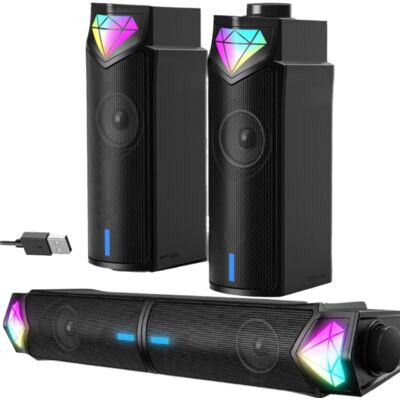 OEM Barra De Sonido, Bluetooth 5.3, Altavoces Estéreo Hi-fi, Iluminación Rgb Dinámica, Alimentación Usb, Portátil OEM Barra De Sonido, Bluetooth 5.3, Altavoces Estéreo Hi-fi, Iluminación Rgb Dinámica, Alimentación Usb, Portátil