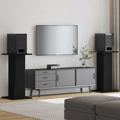 Vidaxl Soportes Para Altavoces 2 Uds. Roble Negro 30 X 30 X 60 Cm Vidaxl Soportes Para Altavoces 2 Uds. Roble Negro 30 X 30 X 60 Cm