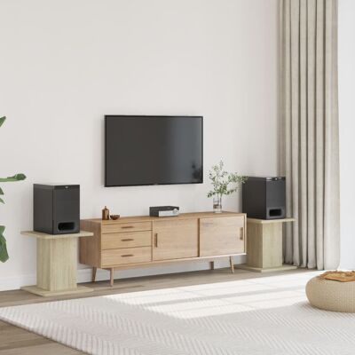 Vidaxl Soportes Altavoces 2 Uds Madera Roble Sonoma 30x30x40 Cm Vidaxl Soportes Altavoces 2 Uds Madera Roble Sonoma 30x30x40 Cm