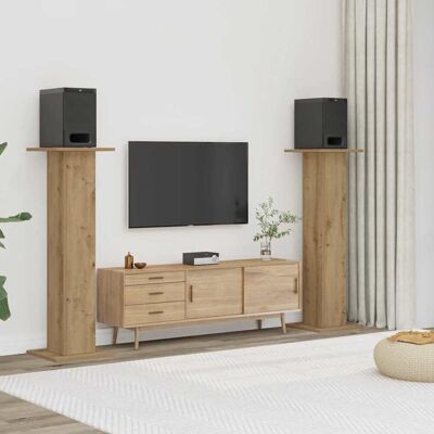 Vidaxl Soportes Altavoces 2 Uds Madera Roble Artesano 30x30x95 Cm Vidaxl Soportes Altavoces 2 Uds Madera Roble Artesano 30x30x95 Cm