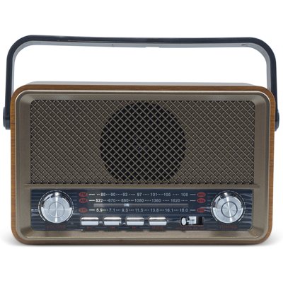 MEDIAWAVE STORE Radio Fm Retro Inalámbrico Q-sy500 Altavoz Portátil Mp3 Bluetooth Usb Aux Tf Color: Marrón MEDIAWAVE STORE Radio Fm Retro Inalámbrico Q-sy500 Altavoz Portátil Mp3 Bluetooth Usb Aux Tf Color: Marrón