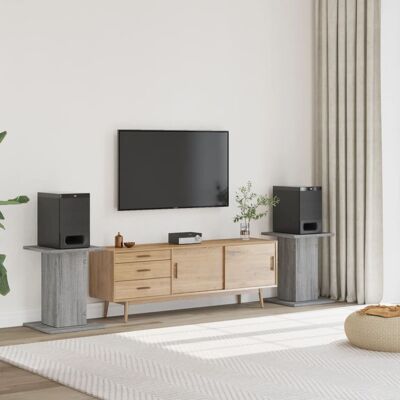 Vidaxl Soportes Altavoces 2 Uds Madera Gris Sonoma 30x30x60 Cm Vidaxl Soportes Altavoces 2 Uds Madera Gris Sonoma 30x30x60 Cm
