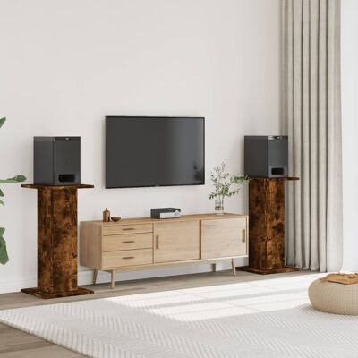 Vidaxl Soportes Altavoces 2 Uds Madera Roble Ahumado 30x30x80 Cm Vidaxl Soportes Altavoces 2 Uds Madera Roble Ahumado 30x30x80 Cm