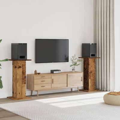 Vidaxl Soportes Altavoces 2 Uds Madera Roble Envejecido 30x30x95 Cm Vidaxl Soportes Altavoces 2 Uds Madera Roble Envejecido 30x30x95 Cm
