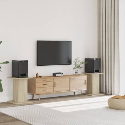 Vidaxl Soportes Altavoces 2 Uds Madera Roble Sonoma 30x30x60 Cm Vidaxl Soportes Altavoces 2 Uds Madera Roble Sonoma 30x30x60 Cm