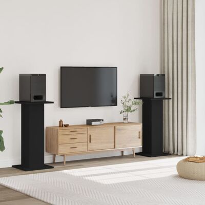 Vidaxl Soportes Altavoces 2 Uds Madera Ingeniería Negro 30x30x95 Cm Vidaxl Soportes Altavoces 2 Uds Madera Ingeniería Negro 30x30x95 Cm