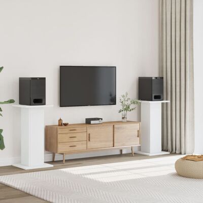 Vidaxl Soportes Altavoces 2 Uds Madera Ingeniería Blanco 30x30x80 Cm Vidaxl Soportes Altavoces 2 Uds Madera Ingeniería Blanco 30x30x80 Cm