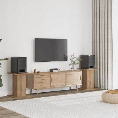 Vidaxl Soportes Altavoces 2 Uds Madera Roble Artesano 30x30x40 Cm Vidaxl Soportes Altavoces 2 Uds Madera Roble Artesano 30x30x40 Cm