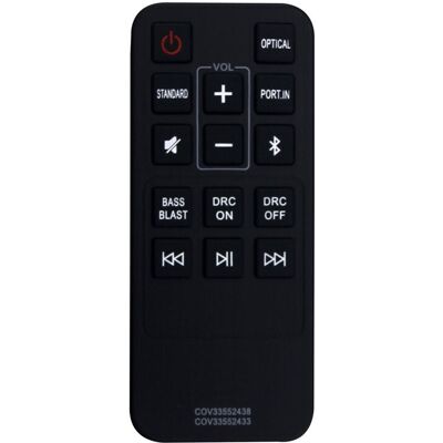 OEM Cov33552438 Cov33552433 Control Remoto De Repuesto Para Barra De Sonido Compacta Sk1 De 2.0 Canales OEM Cov33552438 Cov33552433 Control Remoto De Repuesto Para Barra De Sonido Compacta Sk1 De 2.0 Canales