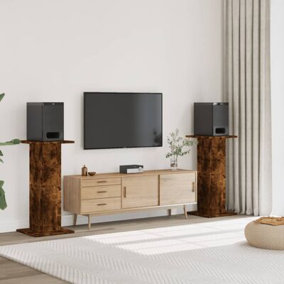 Vidaxl Soportes Altavoces 2 Uds Madera Roble Ahumado 30x30x95 Cm Vidaxl Soportes Altavoces 2 Uds Madera Roble Ahumado 30x30x95 Cm