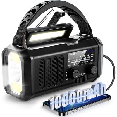 OEM Radio Meteorológica Portátil De Emergencia, 10000 Mah, Solar, Manivela, Am/fm, Cargador Tipo C, Linterna, Reproductor, Brújula, Alerta Sos - Otros OEM Radio Meteorológica Portátil De Emergencia, 10000 Mah, Solar, Manivela, Am/fm, Cargador Tipo C, Linterna, Reproductor, Brújula, Alerta Sos - Otros