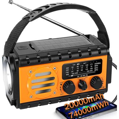 OEM Radio Dynamo Survie 20000mah Sw Am Fm Lampe Solaire Grande Batterie Portable Charge Téléphone Sos Lampe De Poche Manivelle Urgence Maison Orange - Autres OEM Radio Dynamo Survie 20000mah Sw Am Fm Lampe Solaire Grande Batterie Portable Charge Téléphone Sos Lampe De Poche Manivelle Urgence Maison Orange - Autres
