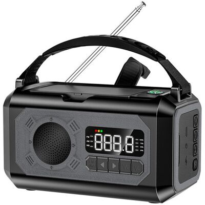 OEM Radio Meteorológica Portátil, Con Manivela Y Alimentación Solar, Con Alerta Noaa, Linterna, Cargador De 12.000 Mah, Am/fm/wb, Función Sos Y Brújula (negra). OEM Radio Meteorológica Portátil, Con Manivela Y Alimentación Solar, Con Alerta Noaa, Linterna, Cargador De 12.000 Mah, Am/fm/wb, Función Sos Y Brújula (negra).