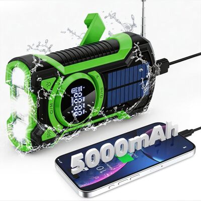 OEM Radio Portátil Verde Con Altavoz Bluetooth, Radio Am/fm/sw, Dinamo Recargable Con Batería Externa De 5000 Mah/alarma Sos/linterna, Radio Solar Con Manivela De Emergencia Para Camping Y Uso Al Aire Lib OEM Radio Portátil Verde Con Altavoz Bluetooth, Radio Am/fm/sw, Dinamo Recargable Con Batería Externa De 5000 Mah/alarma Sos/linterna, Radio Solar Con Manivela De Emergencia Para Camping Y Uso Al Aire Lib