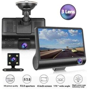 Cámara Para Salpicadero De Coche Dpzo De 3 Cámaras, Full Hd, 1080p, Lente Dual, Pantalla Lcd De 4 Pulgadas, Visión Trasera De 170 Grados Cámara Para Salpicadero De Coche Dpzo De 3 Cámaras, Full Hd, 1080p, Lente Dual, Pantalla Lcd De 4 Pulgadas, Visión Trasera De 170 Grados