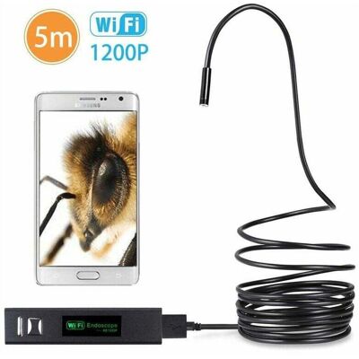 OEM Cámara De Inspección Inalámbrica Tipo Serpiente De 1200p Con Wifi, Endoscopio Hd Con Boroscopio De Cable Rígido De 8 Led (5 Metros) OEM Cámara De Inspección Inalámbrica Tipo Serpiente De 1200p Con Wifi, Endoscopio Hd Con Boroscopio De Cable Rígido De 8 Led (5 Metros)