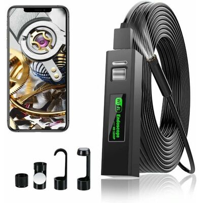 KZQ Cámara De Inspección Wifi Hd 1200p Con Cable De 5 M, Sonda De 8 Mm Resistente Al Agua Ip68 Y 8 Led Ajustables – Compatible Con Android, Ios Y Pc KZQ Cámara De Inspección Wifi Hd 1200p Con Cable De 5 M, Sonda De 8 Mm Resistente Al Agua Ip68 Y 8 Led Ajustables – Compatible Con Android, Ios Y Pc